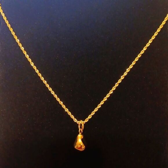 New Sant Fe Vintage Nugget Goldtone Twisted Chain Necklace New - Picture 2 of 2